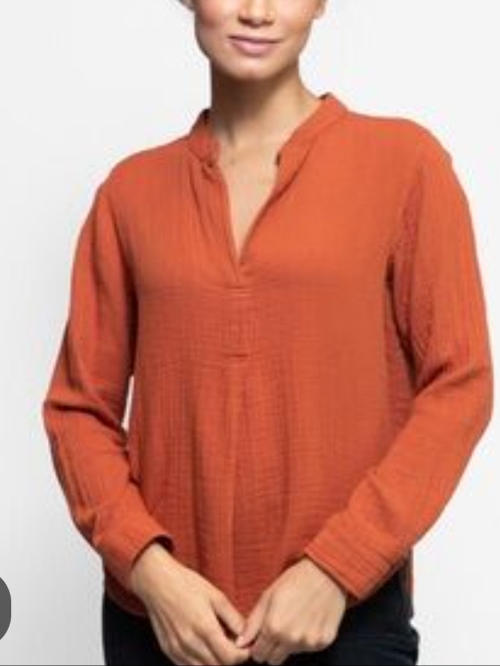 XiRENA Rust Cotton Gauze Top